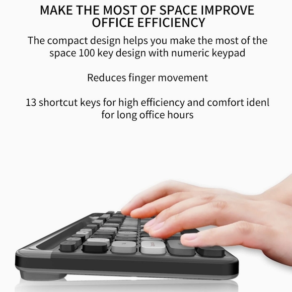 FOPETT 2.4GHz Wireless Keyboard and Mouse Set with Phone Holder - Compac… - Picture 6 of 16